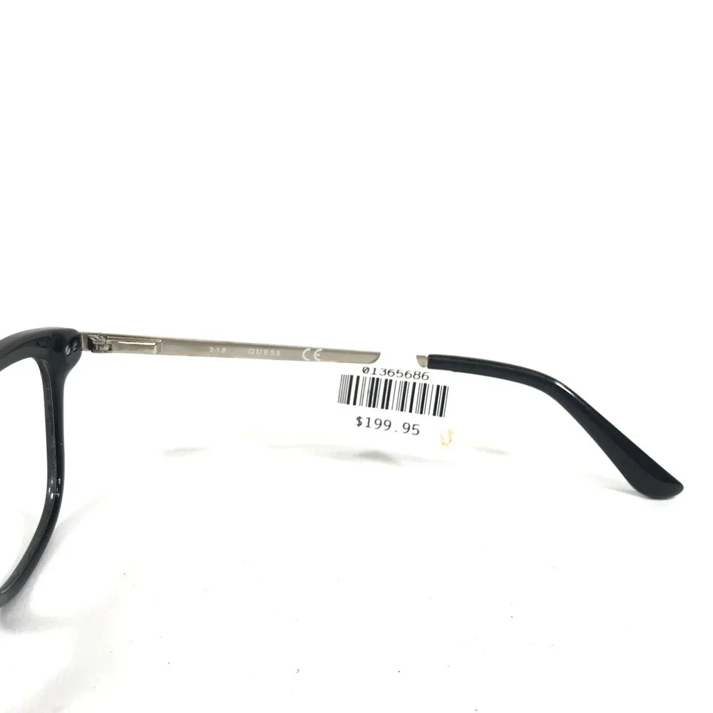Guess Eyeglasses Frames GU2681 005 Black Red Silver Cat Eye Full Rim 51-16-140